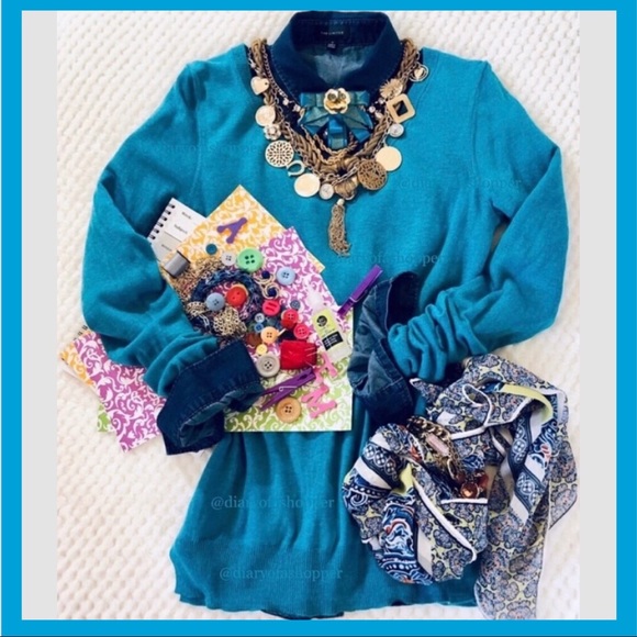 The Limited Tops - New The Limited Turquoise V-Neck Sweater
